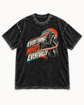 Shih Tzu Everything Moves Eventually Retro Speed Graphic Washed Tee in Black, flat lay product photo