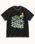 Pug Follow the Wrong Expert Isometric Maze Graphic Washed Tee in Black, flat lay product photo