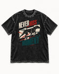 German Shorthaired Pointer Never Miss the Moment Filmstrip Graphic Washed Tee in Black, flat lay product photo