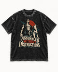Husky Assembled Without Instructions Frankenstein Graphic Washed Tee in Black, flat lay product photo