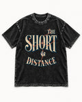 Shih Tzu The Short Distance Route Graphic Washed Tee in Black, flat lay product photo