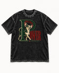 Chihuahua Small Print Power Monogram Graphic Washed Tee in Black, flat lay product photo