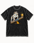 Some Things Deserve Your Full Weight English Bulldog Graphic Washed Tee in Black, flat lay product photo