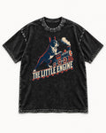 Boston Terrier The Little Engine Washed Tee in Black, flat lay product photo