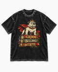 English Bulldog Grimm Bulldogs Do It Better Storybook Graphic Washed Tee in Black, flat lay product photo