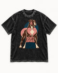 Boxer Soft Edges Strong Center Washed Tee in Black, flat lay product photo