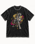 Great Dane Striding Globe Orbit Graphic Washed Tee in Black, flat lay product photo
