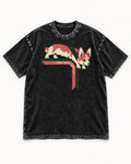 Corgi Turn Here Gently Washed Tee in Black, flat lay product photo
