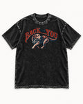 Labrador Retriever Back to You Turning Graphic Washed Tee in Black, flat lay product photo