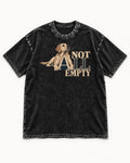 Labrador Retriever Not All Empty Lounging Typography Graphic Washed Tee in Black, flat lay product photo