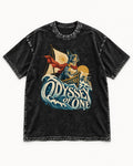 Boston Terrier Odyssey of One Washed Tee in Black, flat lay product photo