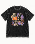 Leave The Gate Open Transit Collage German Shepherd Dog Graphic Washed Tee in Black, flat lay product photo