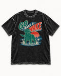 Labrador Retriever Go Make a Wake Lake Graphic Washed Tee in Black, flat lay product photo