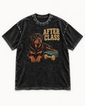 Rottweiler After Class Books and Dumbbell Graphic Washed Tee in Black, flat lay product photo