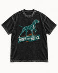 German Shorthaired Pointer Move Then Notice Brushstroke Graphic Washed Tee in Black, flat lay product photo