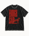 Labrador Retriever Enough Said Standing Typography Graphic Washed Tee in Black, flat lay product photo
