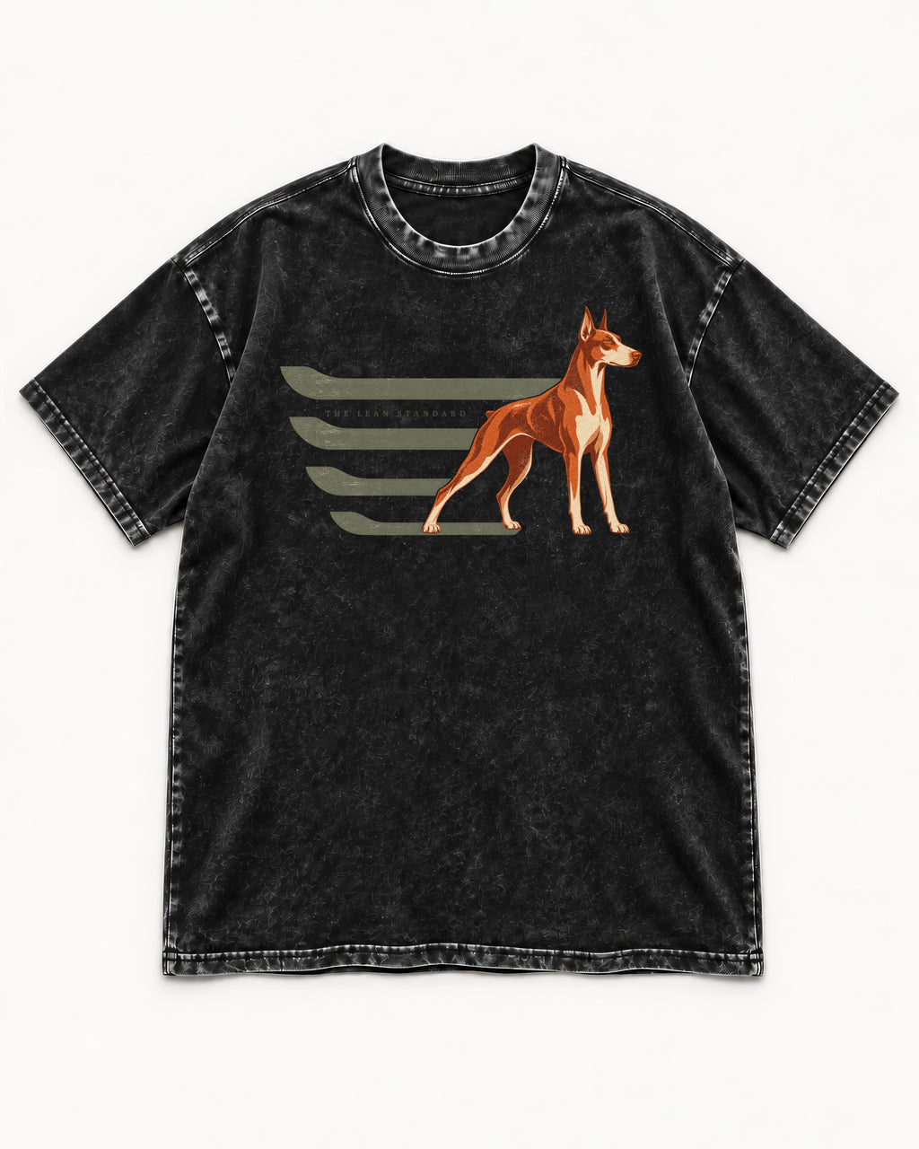Doberman The Lean Standard Speed Bars Graphic Washed Tee in Black, flat lay product photo