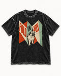 Pug Fold in Joy Geometric Poster Graphic Washed Tee in Black, flat lay product photo
