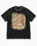 Chihuahua Arrived Without a Dress Code Classical Shell Scene Washed Tee in Black, flat lay product photo