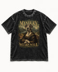 Great Dane Mystery Wears Well Renaissance Portrait Graphic Washed Tee in Black, flat lay product photo