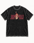 Beagle Join The Half Washed Tee in Black, flat lay product photo