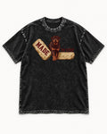 Rottweiler Made to Stay Stepping Stone Graphic Washed Tee in Black, flat lay product photo