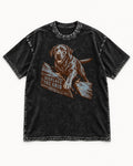 Labrador Retriever Displace the Grid Breaking Plank Graphic Washed Tee in Black, flat lay product photo