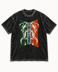 Boxer Stay Open Stay Strong Washed Tee in Black, flat lay product photo