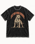 Pitbull Stay True Under Pressure Stance Graphic Washed Tee in Black, flat lay product photo
