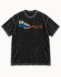 Dachshund Oh There You Are Ball Graphic Washed Tee in Black, flat lay product photo