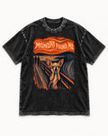 Monday Found Me Chihuahua Scream Banner Washed Tee in Black, flat lay product photo