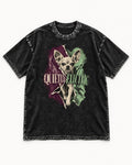Chihuahua Quietly Electric Washed Tee in Black, flat lay product photo
