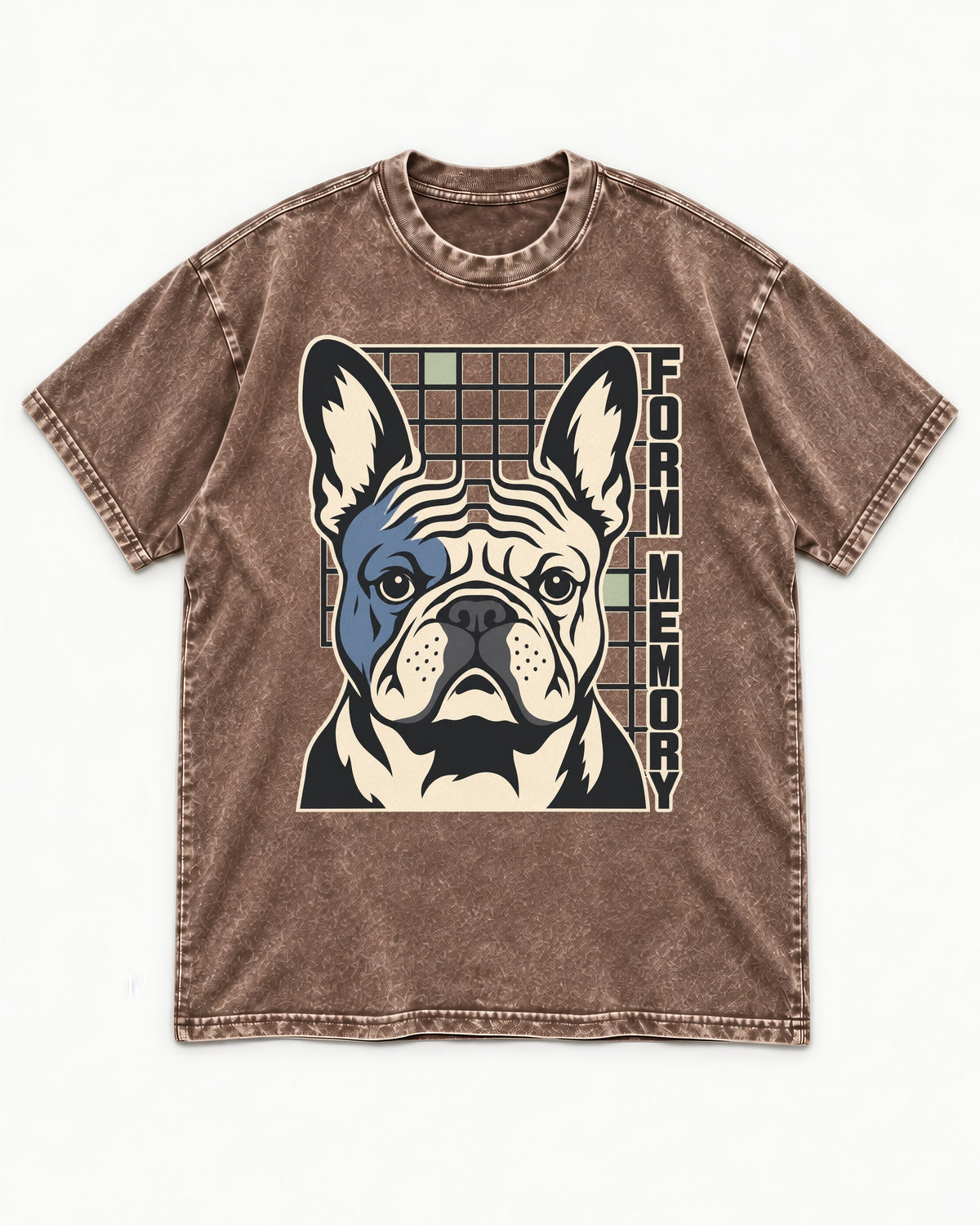 Form Memory Frenchie Washed Tee in Coffee, flat lay product photo