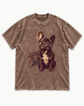 Listen to Shape Frenchie Washed Tee in Coffee, flat lay product photo
