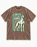 Great Dane Center Can Wander Washed Tee in Coffee, flat lay product photo