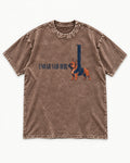 Frenchie Enough Said Washed Tee in Coffee, flat lay product photo