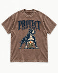 Protect What Is Soft Pitbull Washed Tee in Coffee, flat lay product photo