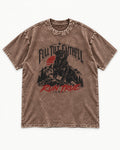 Run True Rottweiler Washed Tee in Coffee, flat lay product photo