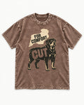 Rottweiler Cut for Comfort Washed Tee in Coffee, flat lay product photo