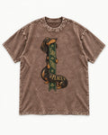 Save This Place Dachshund Washed Tee in Coffee, flat lay product photo
