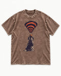 Beagle Broadcast Washed Tee in Coffee, flat lay product photo