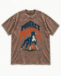 Protect the Playful Boxer Washed Tee in Coffee, flat lay product photo