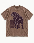 Rottweiler Moves with Weight Washed Tee in Coffee, flat lay product photo