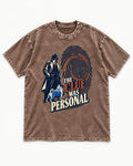 The Pug Clue Was Personal Washed Tee in Coffee, flat lay product photo