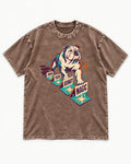 English Bulldog's Ordinary Magic Washed Tee in Coffee, flat lay product photo