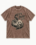 Fin Pomeranian Washed Tee in Coffee, flat lay product photo