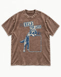 Held for Later Labrador Retriever Washed Tee in Coffee, flat lay product photo