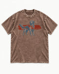 Fine Enough Golden Retriever Washed Tee in Coffee, flat lay product photo