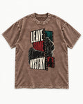 Leave Some Mystery Shih Tzu Washed Tee in Coffee, flat lay product photo