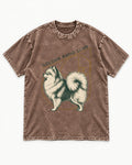 Pomeranian Golden Ratio Club Washed Tee in Coffee, flat lay product photo